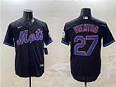 Men's New York Mets #27 Mark Vientos Black Cool Base Stitched Jersey,baseball caps,new era cap wholesale,wholesale hats